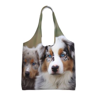 LPSRTWE Canvas Tote Bag Heavy Duty Handbags Reusable Grocery Shopping Bags Australian Shepherd Gift Bags for Women