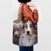 LPSRTWE Canvas Tote Bag Heavy Duty Handbags Reusable Grocery Shopping Bags Australian Shepherd Gift Bags for Women view 2