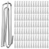 105 Pcs Stainless Steel Curtain Pleat Hooks, 4 Prongs Pinch Pleat Clips for Drapery Traverse Pleater Tape, Window Door Bathroom Curtain, Silver view 1