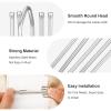 105 Pcs Stainless Steel Curtain Pleat Hooks, 4 Prongs Pinch Pleat Clips for Drapery Traverse Pleater Tape, Window Door Bathroom Curtain, Silver view 3