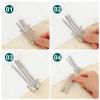 105 Pcs Stainless Steel Curtain Pleat Hooks, 4 Prongs Pinch Pleat Clips for Drapery Traverse Pleater Tape, Window Door Bathroom Curtain, Silver view 4