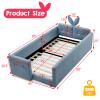 Twin Upholstered Bed Frame for Kids Girls, Cute Princess Bed Frame & Boucle Kids Beds with Rabbit Ear Headboard & Pocket/Rail, No Box Spring Needed, Easy Assembly (Baby Blue) view 2