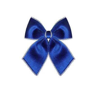 Blue Velvet Bows for Wreath, 10" 7.8" Christmas Tree Topper Bows Small Craft Wreath Decorative Bow for Home Door Tree Christmas Party Decorations