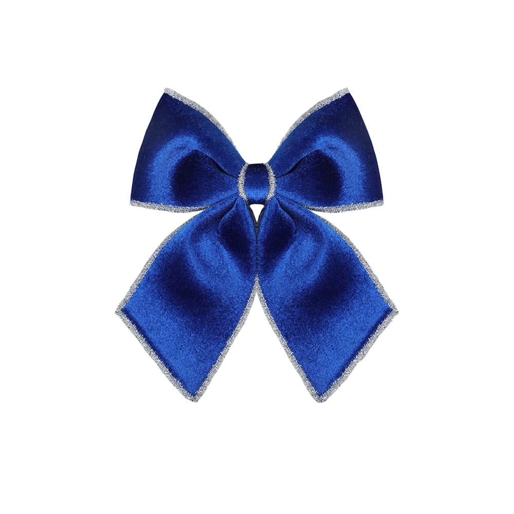 Blue Velvet Bows for Wreath, 10" 7.8" Christmas Tree Topper Bows Small Craft Wreath Decorative Bow for Home Door Tree Christmas Party Decorations