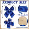 Blue Velvet Bows for Wreath, 10" 7.8" Christmas Tree Topper Bows Small Craft Wreath Decorative Bow for Home Door Tree Christmas Party Decorations view 2