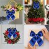 Blue Velvet Bows for Wreath, 10" 7.8" Christmas Tree Topper Bows Small Craft Wreath Decorative Bow for Home Door Tree Christmas Party Decorations view 3