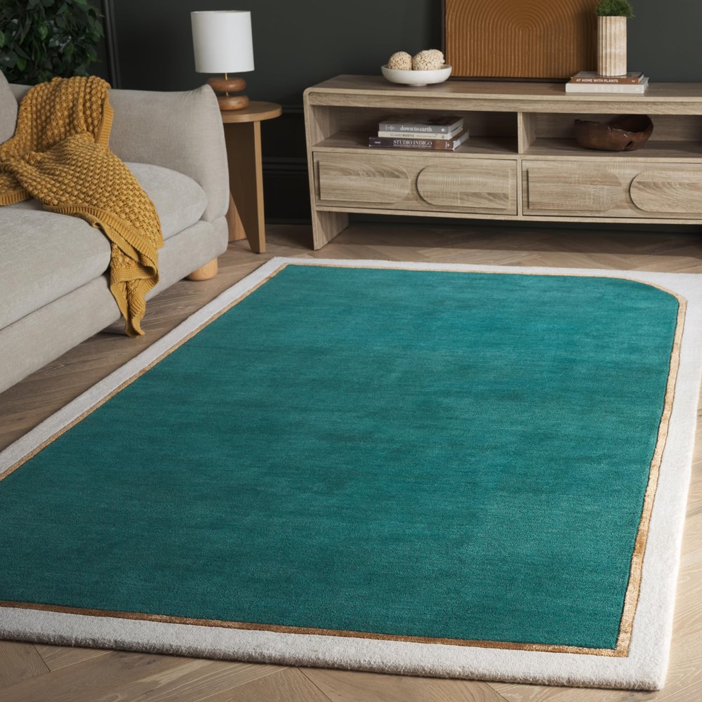 SAFAVIEH Area Rug 6x9 - Fifth Avenue Collection - Teal, Handmade Wool & Viscose, Ideal for Living Room, Bedroom, Dining Space (FTV752L)