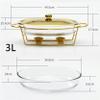 BVFDPPWQ 3L Oval Chafing Dish Buffet Set with Glass Pot and Stainless Steel Stand Perfect for Weddings,Parties,Banquets,and Catering Events (Gold) view 4