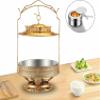 BVFDPPWQ Gold Chafing Dish Buffet Set, Luxury Buffet r Hanging Lid Dining Stove Set with Lid and Lid Hook, Round Chafing Buffet r and Warmer for Party, Buffet, Weddings view 2