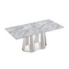 70Inch Modern Rectangle Dining Table with Stainless Steel Base, Marble Top Kitchen Table for 6-8, Breakfast Table for Dining Room, Kitchen view 1