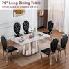 70Inch Modern Rectangle Dining Table with Stainless Steel Base, Marble Top Kitchen Table for 6-8, Breakfast Table for Dining Room, Kitchen view 2
