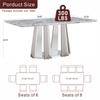 70Inch Modern Rectangle Dining Table with Stainless Steel Base, Marble Top Kitchen Table for 6-8, Breakfast Table for Dining Room, Kitchen view 4