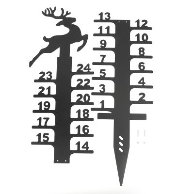 Ymiko Iron Snow Measuring Stick 24 Inch Deer Design Winter Yard Decoration Accurate Easy Installation for Outdoor Garden Lawn
