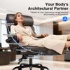 AreShark Office Chair - Ergonomic Comfortable High Back Computer Desk Chair with Foot Rest - Executive Breathable Swivel Rolling Reclining Leather Chair with Lumbar Support for Home Gaming Relaxing view 3