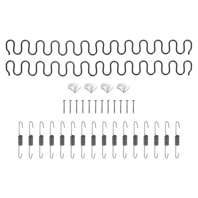 uxcell 2Pcs 21.7" Upholstery Spring Replacement Kit, Carbon Steel Sagging Cushions Repair Kit Serpentine Spring with Balance Hooks, S Spring Clips, Screws for Sofa, Black