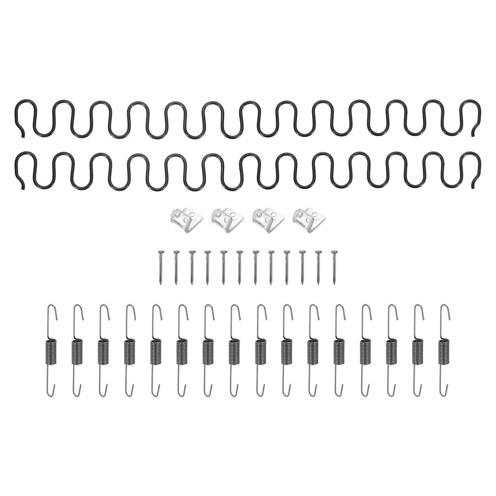 uxcell 2Pcs 21.7" Upholstery Spring Replacement Kit, Carbon Steel Sagging Cushions Repair Kit Serpentine Spring with Balance Hooks, S Spring Clips, Screws for Sofa, Black