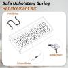 uxcell 2Pcs 21.7" Upholstery Spring Replacement Kit, Carbon Steel Sagging Cushions Repair Kit Serpentine Spring with Balance Hooks, S Spring Clips, Screws for Sofa, Black view 4