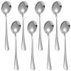 8 Pcs Soup Spoons Made Of Stainless Steel, Round-Head Oatmeal Spoon Set, Smooth, Long Handle For Buffet And Liquid Food Service view 2