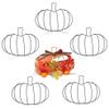 6Pcs Pumpkin Wreath Form Autumn Pumpkin Shaped Metal Wreath Wire Sturdy Practical Floral Frame for Halloween, Craft Holiday Decor Wire view 2