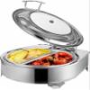 Chafing Dish in Stainless Steel, 6L Chafing Dish Buffet Assuction Plate with Transparent Lid, Electric Plate Heating for Catering, Buffets and Parties (Has) view 1