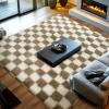 8x10 Fluffy Living Room Rug: Beige and White Checkered Rugs for Living Room- 8x10 Large Fluffy Rug for Bedroom- Soft Plush Shag Carpets for Boys Girls Teen Room, Home Decor (Beige/White) view 3