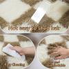 8x10 Fluffy Living Room Rug: Beige and White Checkered Rugs for Living Room- 8x10 Large Fluffy Rug for Bedroom- Soft Plush Shag Carpets for Boys Girls Teen Room, Home Decor (Beige/White) view 4
