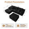 108" L Shaped Cloud Sofa with Ottoman,Sectional Couches for Living Room, Modern Modular Comfy Sofa Chaise Longue,Assembly Free Plush Velvet Couches for Bedroom Apartment Studio,Black view 2