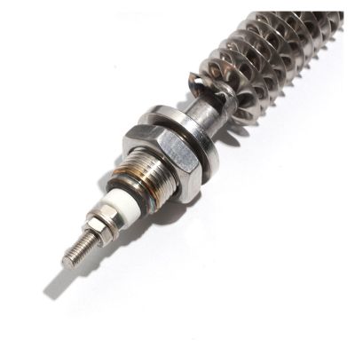 ToolRise Finned Heating Element Air Finned Heater 304SS 220V Tubular Heating Element 1.5KW 2KW 2.5KW 3KW 3.5KW Copper Thread Electric Stove Heat Duct(Dark Grey)