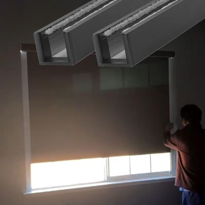 HAVUREL Light Blocking Strips 100% Blackout Blinds Edge Blackout Strips, U Channel Light Gap Blockers Curtains Side Tracks, Home Theaters Bedroom Sleep Window Light Blocker(Black,30in/76.2cm)