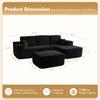 106" Cloud Sectional Couch with L-Shape Chaise & Ottoman, No Assembly Modular Sofa, Deep Seat Corduroy Boneless Couched for Living Room (Black Stripe Corduroy, L Shape with Ottoman-Right Facing) view 2