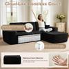 106" Cloud Sectional Couch with L-Shape Chaise & Ottoman, No Assembly Modular Sofa, Deep Seat Corduroy Boneless Couched for Living Room (Black Stripe Corduroy, L Shape with Ottoman-Right Facing) view 4