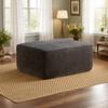 37.1" Ottoman for Couch, Plush Corduroy Memory Foam Ottoman Cloud Boneless Sectional Couch for Living Room Foot Stools No Assembly Require, Plush Corduroy,Gray view 1