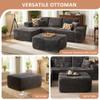 37.1" Ottoman for Couch, Plush Corduroy Memory Foam Ottoman Cloud Boneless Sectional Couch for Living Room Foot Stools No Assembly Require, Plush Corduroy,Gray view 4