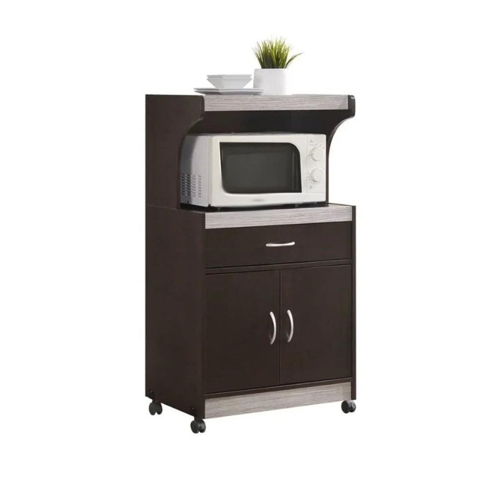 HIONJIN WoodMicrowave Kitchen Cart, 15.75 X 24.00 X 45.00