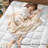 Cymula Twin XL Mattress Topper, Fleece Bubble Thick Mattress Pad Cover for College Dorm Bed Warm Plush Pillow Top Mattress Cover Down Alternative Soft Winter Mattress Protector, White view 2
