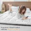 Cymula Twin XL Mattress Topper, Fleece Bubble Thick Mattress Pad Cover for College Dorm Bed Warm Plush Pillow Top Mattress Cover Down Alternative Soft Winter Mattress Protector, White view 3