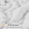 Cymula Twin XL Mattress Topper, Fleece Bubble Thick Mattress Pad Cover for College Dorm Bed Warm Plush Pillow Top Mattress Cover Down Alternative Soft Winter Mattress Protector, White view 4
