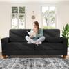 70in Corduroy Couch, Kidirect Sofa No Tool Assembly, Comfy Couches for Living Room 21in Deeper Seats, Corduroy Sofas for Living Room with 2 Pillows, Oversized Loveseat Sofa, Boho Love Seat Black Couch view 1