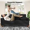 70in Corduroy Couch, Kidirect Sofa No Tool Assembly, Comfy Couches for Living Room 21in Deeper Seats, Corduroy Sofas for Living Room with 2 Pillows, Oversized Loveseat Sofa, Boho Love Seat Black Couch view 3