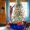 SOMUAUY Royal Blue Tree Skirt Velvet Ruffled Christmas Tree Skirt 45 Inches view 2