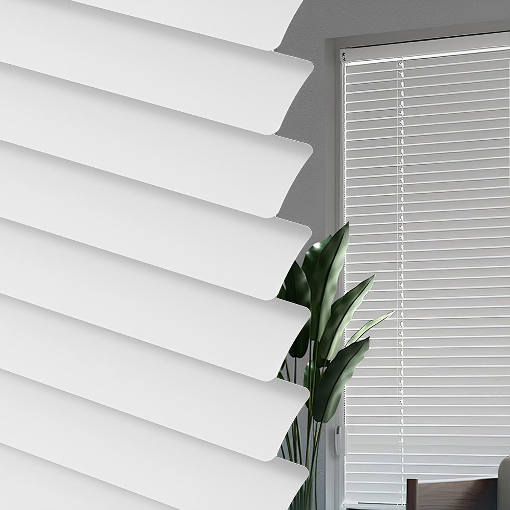 Aluminum Venetian Mini Blinds - 1" Slats Room Darkening Window Shades, Waterproof for Indoor Window, Kitchen, Home Office, Light Filtering Privacy Blinds(White,16" W x 48" H)