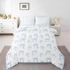 meiyoeat Cute Bowknot Comforter Set Full Size Blue Bow Bedding Set for Kids Boys Girls Princess Decor Duvet Quilt Kawaii Bedroom Decor Microfiber 3 Pcs with 2 Pillow Cases view 1