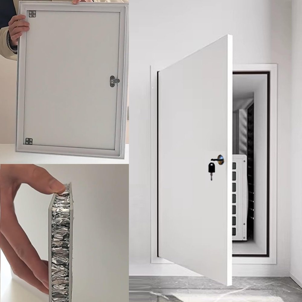 Blazea Wall Access Panel Insulation Cover Lockable, Sealed Soundproof Inspection Hatch for Air Condition/Water Valve/Wires, Large Metal Access Door White(28x38in)