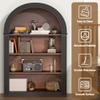 45" Small Black Arched Bookcase, Mid Century Modern Arched Bookshelf with 4 -Tier Rack, Open Wood Archeds Cabinet with Doors, Pantry Display storage Cabinet for Kitchen Living Room Bedroom(45.66 Inch) view 4
