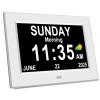 8 Digital Calendar Day Clock, Gifts for People with Dementia Alzheimers, Large Display Alarms Clock for Seniors Electric Clocks with Date Day of Week 12 Alarms 4 Colors Auto DST/Dimmer view 1
