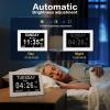 8 Digital Calendar Day Clock, Gifts for People with Dementia Alzheimers, Large Display Alarms Clock for Seniors Electric Clocks with Date Day of Week 12 Alarms 4 Colors Auto DST/Dimmer view 4