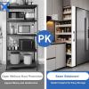 7-Tier Slim Rolling Storage Cart Narrow Standing Shelves with Handle Mobile Kitchen Cabinet for Narrow Spaces Organizer for Kitchen Long-Lasting(Grey,18x6 in) view 3