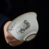 160ML Ceramic Gaiwan Cute Cat Porcelain Tureen Chinese Ancient Glaze Jingdezhen Teaset Teapot Bowl for Varied Tea Porcelain(1) view 3