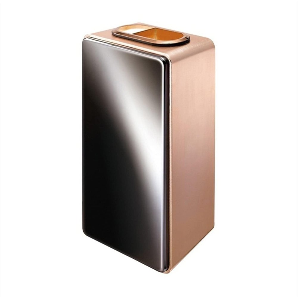Stainless Steel Trash Can with Lid, Commercial Open Top Garbage Can, Indoor Floor Standing Ashtray, Metal Waste Container for Home and Office(Gray)