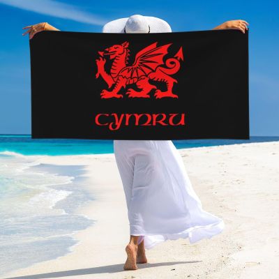 AHUNARLOP Wales Welsh Dragon Yard Flag Beach Towel 27.5 x 55 Inches - Quick Dry Sand-Free Towels | Lightweight & Compact for Travel | Oversized Pool Towel for Adults, Summer, Vacation